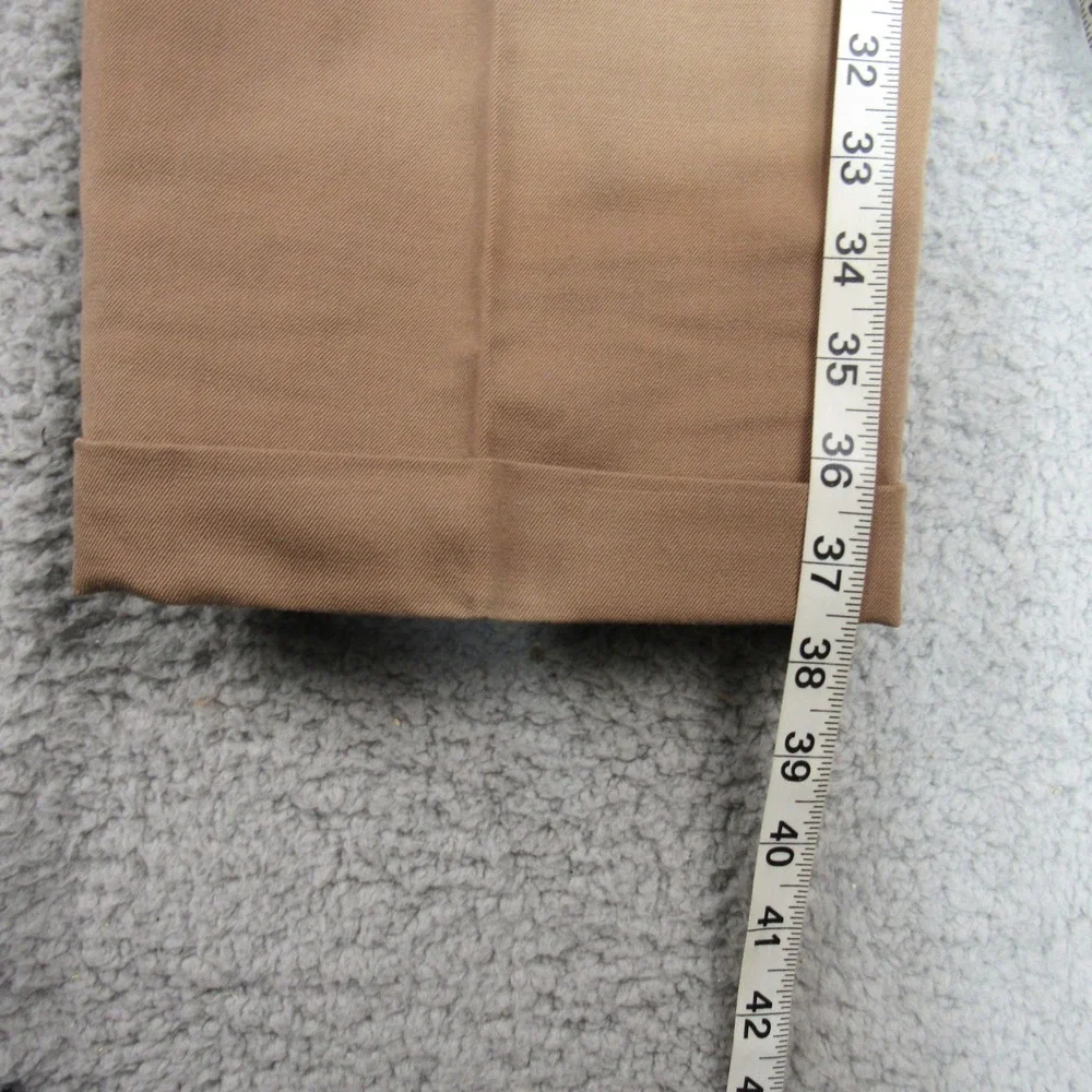 Polo Ralph Lauren Tan Brown Pleated Cuffed Trousers Mens 33x26.5 Made in USA